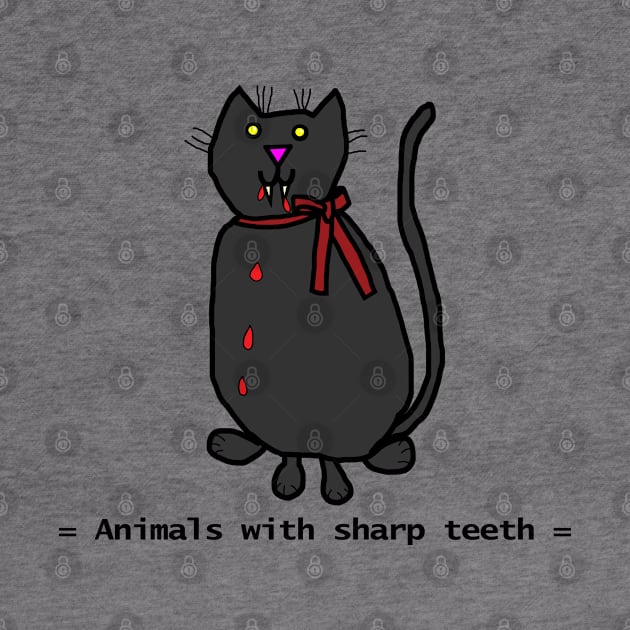 Animals with Sharp Teeth Halloween Horror Cat by ellenhenryart